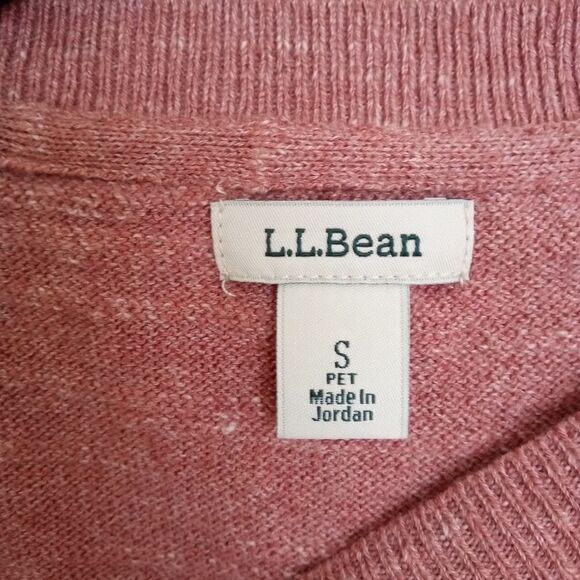 NWOT L.L. Bean Organic Cotton Slub Sweater Crew neck Sweatshirt Red Size Small - Picture 3 of 7